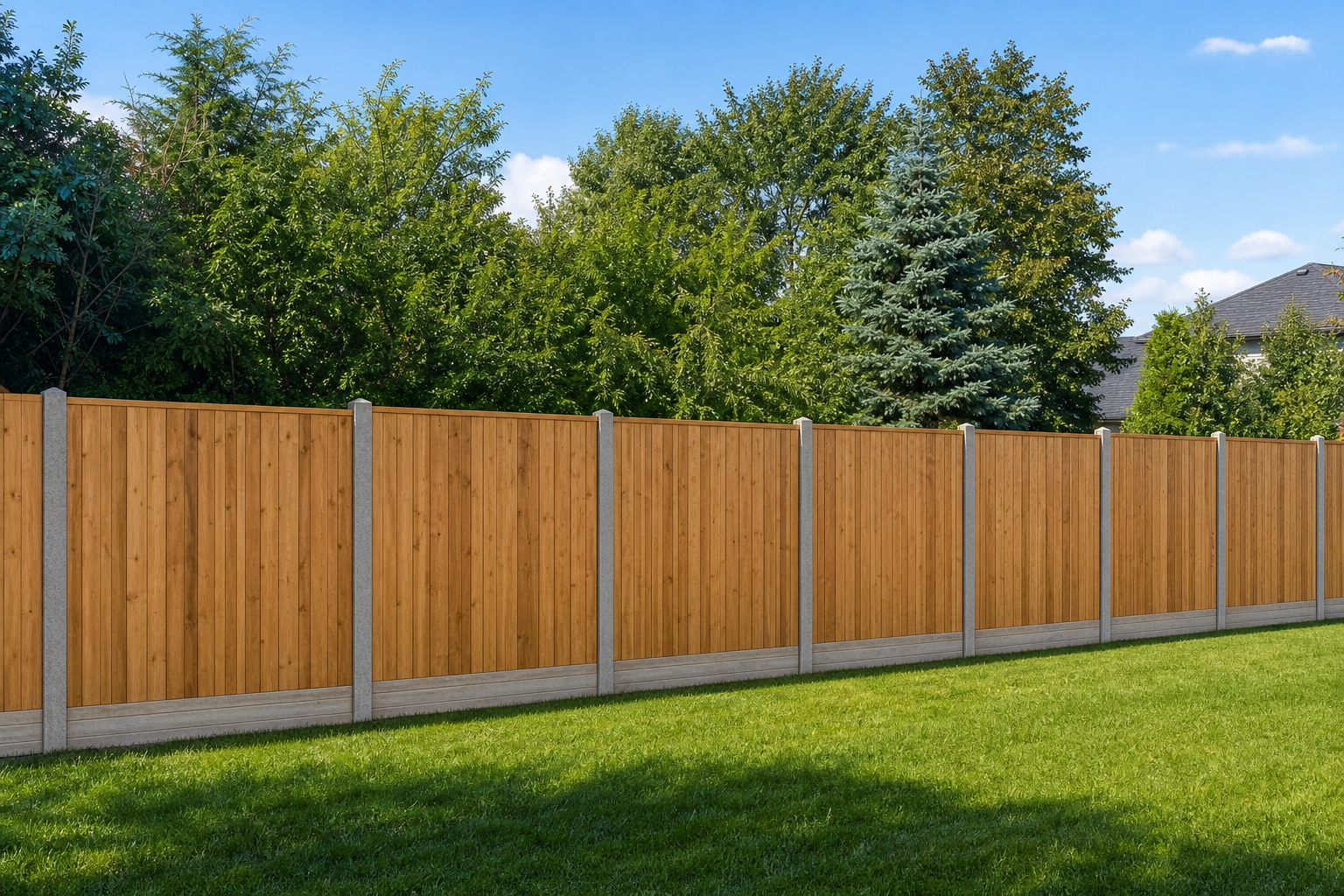 Wood privacy fence installed along a residential property line in Longview Texas